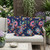 Set of Three Blue And Pink Peacock Floral Indoor Outdoor Throw Pillow