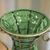 Colo European Glass Flower Vase Solid Base with Two Gold Metal Handle