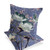 Set of Two Dark Green Gray And Black Floral Indoor Outdoor Throw Pillow