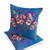 Set of Two Blue Pink And Gray Bird Indoor Outdoor Throw Pillow