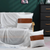 Cotton and faux leather throw pillow cover