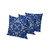 Set of Three Blue Beige And White Botanical Indoor Outdoor Throw Pillow
