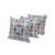 Set of Three Cream Peach And Blue Floral Indoor Outdoor Throw Pillow