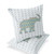 Set of Two Light Blue And White Elephant Indoor Outdoor Throw Pillow
