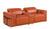 Two Piece Camel Italian Leather Five Person Seating Set