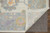 6' X 9' Gray Ivory and Orange Wool Floral Hand Knotted Area Rug With Fringe