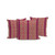 Set of Three Pink And Green Geometric Indoor Outdoor Throw Pillow