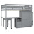 Gray Slat Wood Full Double Loft Bed with Stairs and Desk and Shelves