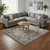 10' X 14' Gray Floral Distressed Area Rug