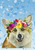 Corgi - Hippie Hound Studios Summer Crown  House and Garden Flags