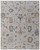 5' X 8' Ivory Blue and Gold Floral Power Loom Worn Faded Area Rug With Fringe