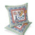Set of Two Red White And Blue Peacock Indoor Outdoor Throw Pillow