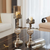 Glass Candle Holder Candle Stand Glass/Metal