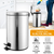 Stainless Steel Step Trash Can Round Pedal Garbage 