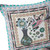 Set of Two Gray Black And Pink Peacock Indoor Outdoor Throw Pillow