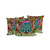 Set of Three Green Pink And Blue Sunflower Indoor Outdoor Throw Pillow
