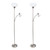 72" Nickel Metal Floor Lamp With White Bowl Shade
