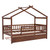 Walnut Wood Twin Bed Frame With Trundle