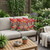 Set of Three Red And Green Sunflower Indoor Outdoor Throw Pillow