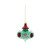 Set of Six Red And Green Glass Hanging Figurine Ornaments
