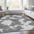 9' X 12' Gray And Ivory Abstract Washable Area Rug With UV Protection