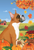 Boxer Fawn Cropped - Tomoyo Pitcher Autumn Leaves Outdoor Flag