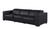 110" Black Top Grain Leather Reclining Metal USB Sofa
