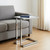 22" White and Silver Wood and Stainless Steel Frame End Table