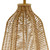 21" Natural Round Table Lamp With Beige Drum Shade