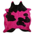 DYED HAIR ON COWHIDE DYED HOT PINK ON BLACK AND WHITE