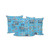 Set of Three Blue And Gray Elephant Indoor Outdoor Throw Pillow