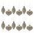 Set of Twelve Gray Glass Hanging Figurine Ornaments