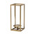 13" Gold And Clear Metal And Glass Tabletop Candle Holder