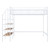 White Platform Metal And Manufactured Wood Full Double Loft Bed with Shelves