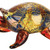 4" Clear Brown and Green Murano Glass Turtle Figurine Tabletop Sculpture