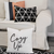 Black and White Geometric Triangles Lumbar Pillow