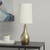 20" Gold Metal Novelty Table Lamp With White Drum Shade