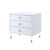 24" White and Clear Wood End Table With Three Drawers