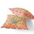 Set of Two Yellow Peach And White Peacock Indoor Outdoor Throw Pillow