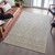 9' X 12' Taupe And Beige Geometric Washable Area Rug With UV Protection