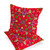Set of Two Red Pink And Green Paisley Indoor Outdoor Throw Pillow
