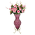 Purple Glass Tall Floor Vase and pcs Artificial Fake Flower