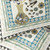 Set of Two Cream Blue And Yellow Peacock Indoor Outdoor Throw Pillow