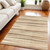 5' X 8' Beige and Brown Wool Striped Hand Loomed Area Rug