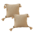 Light Brown Pillow with Tassel Accents, Rizzy Transitional Cover Throw Pillow
