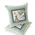 Set of Two White Black Yellow And Green Peacock Indoor Outdoor Throw Pillow