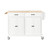 51" White Wood Barn Door Rolling Kitchen Island