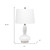 23" White Glass Gourd Table Lamp With White Drum Shade