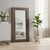 Brown Wood Freestanding Ornate Framed Accent Mirror