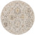 4' Gray Ivory And Yellow Floral Distressed Round Rug